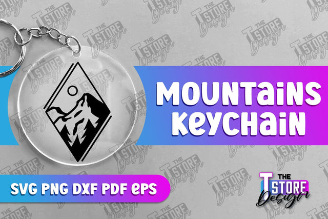 Mountains Keychain Design | Camping SVG Design | Mountains Print | SVG File SVG The T Store Design 