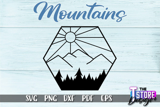 Mountains SVG Design | Mountain SVG | Camping SVG Design SVG The T Store Design 