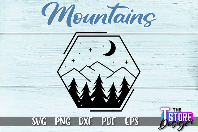 Mountains SVG Design | Mountain SVG | Camping SVG Design SVG The T Store Design 