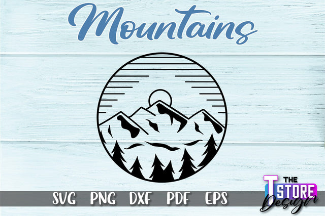 Mountains SVG Design | Mountain SVG | Camping SVG Design SVG The T Store Design 