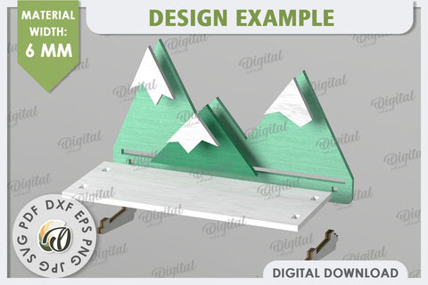 Mountains Wall Shelf Laser Cut. Shelf for Kids Room SVG SVG Evgenyia Guschina 
