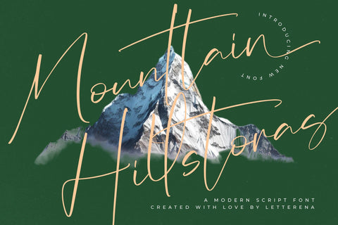 Mounttain Hillstoras - Modern Script Font Font Letterena Studios 
