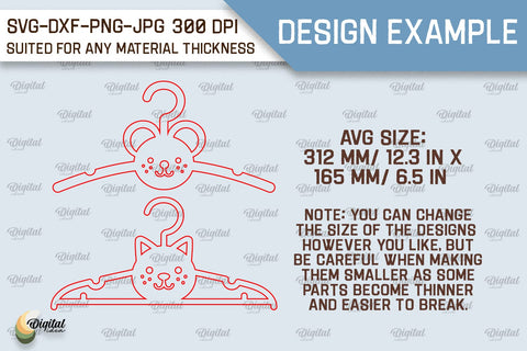 Mouse Baby Hanger Laser Cut. Kids Clothes Hanger SVG SVG Evgenyia Guschina 