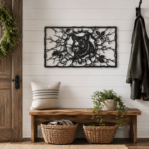 Mouse Breaking Through Wall Laser SVG | Mouse Metal Wall Art DXF | Laser Cut File | CNC Plasma Cutting Design | Rustic Wildlife Decor Svg SVG HappyDesignStudio 