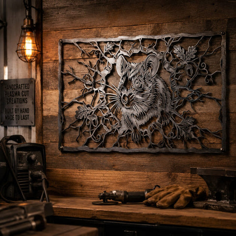 Mouse Breaking Through Wall Laser SVG | Mouse Metal Wall Art DXF | Laser Cut File | CNC Plasma Cutting Design | Rustic Wildlife Decor Svg SVG HappyDesignStudio 