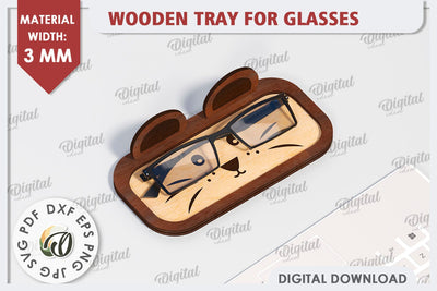Mouse Eyeglass Holder Laser Cut. Animal Eyeglass Tray SVG SVG Evgenyia Guschina 