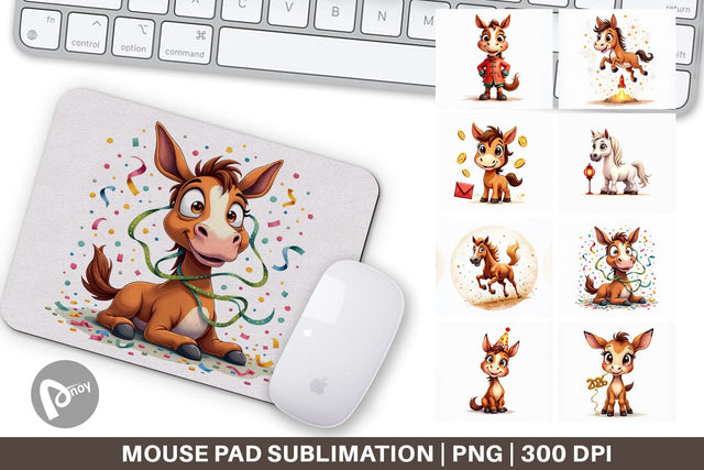 Mouse Pad 2026 Year of the Horse Watercolor Sublimation artnoy 