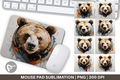 Mouse Pad 3D Bear Painting Sublimation artnoy 