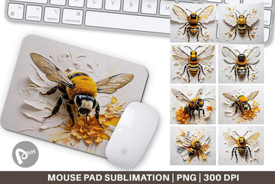 Mouse Pad 3D Bee Painting Sublimation artnoy 