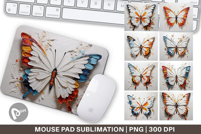 Mouse Pad 3D Butterfly Painting Sublimation artnoy 