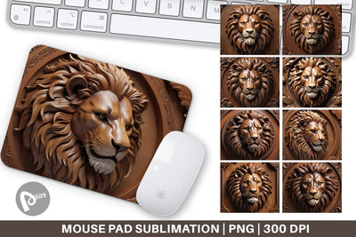 Mouse Pad 3D Carved Lion Sublimation artnoy 