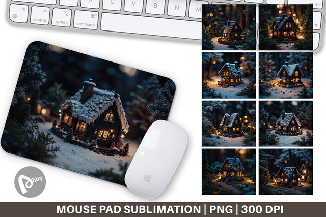 Mouse Pad 3D Christmas House Sublimation artnoy 