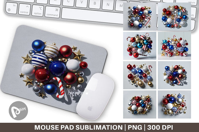 Mouse Pad 3D Christmas Ornament Sublimation artnoy 