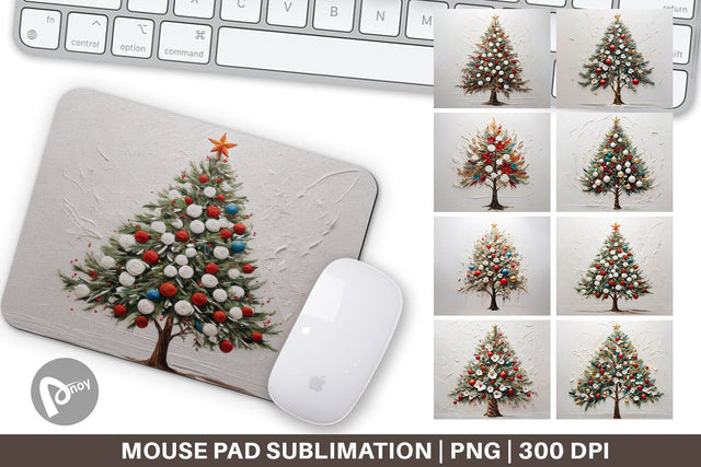 Mouse Pad 3D Christmas Tree Painting Sublimation artnoy 