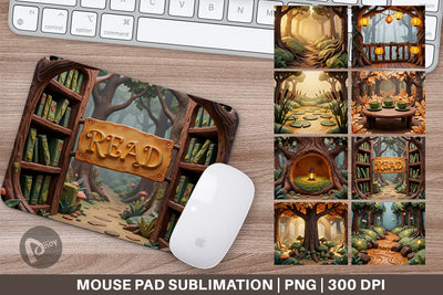 Mouse Pad 3D Clay Cozy Forest Glade Backdrop Sublimation artnoy 