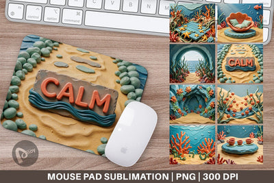 Mouse Pad 3D Clay Squishy Underwater Background Sublimation artnoy 