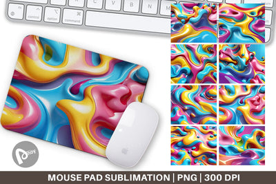Mouse Pad 3D Colorful Liquid Sublimation artnoy 