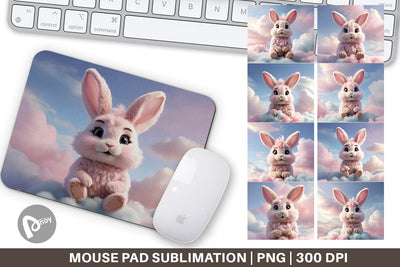 Mouse Pad 3D Cute Bunny Pastel Sublimation artnoy 