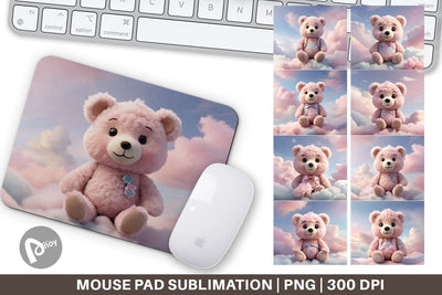Mouse Pad 3D Cute Teddy Bear Pastel Sublimation artnoy 