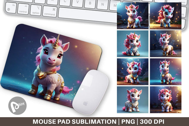 Mouse Pad 3D Cute Unicorn Sublimation artnoy 