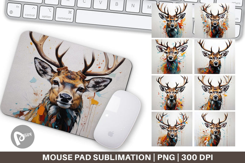 Mouse Pad 3D Deer Painting Sublimation artnoy 