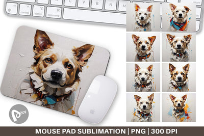 Mouse Pad 3D Dog Painting Sublimation artnoy 