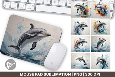 Mouse Pad 3D Dolphin Painting Sublimation artnoy 