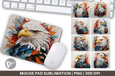 Mouse Pad 3D Eagle Painting Sublimation artnoy 