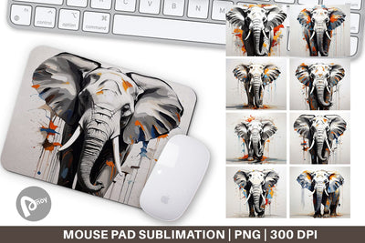 Mouse Pad 3D Elephant Painting Sublimation artnoy 