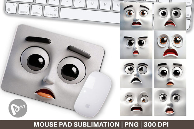 Mouse Pad 3D Face Expressions Sublimation artnoy 