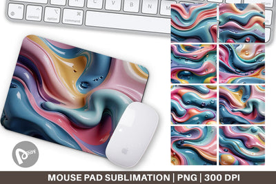 Mouse Pad 3D Flowing Pastel Sublimation artnoy 