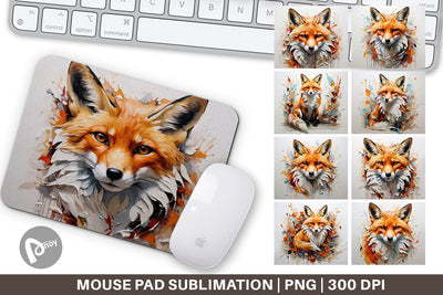 Mouse Pad 3D Fox Painting Sublimation artnoy 