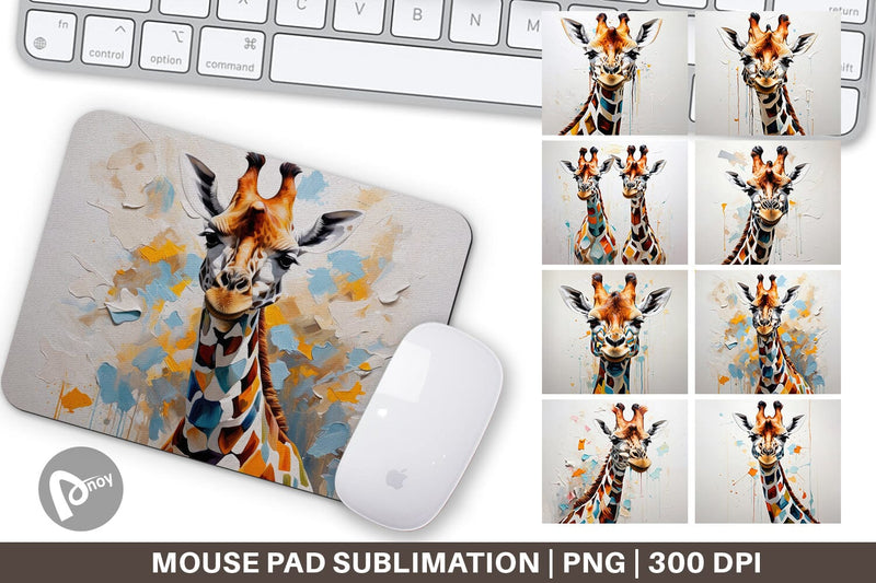 Mouse Pad 3D Giraffe Painting Sublimation artnoy 