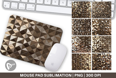 Mouse Pad 3D Gold Polygonal Sublimation artnoy 