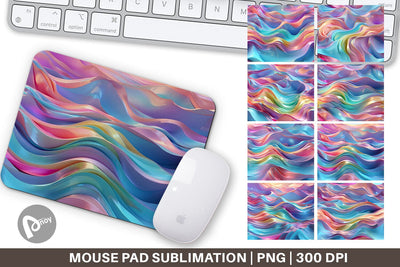 Mouse Pad 3D Holographic Wave Sublimation artnoy 