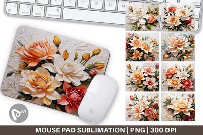Mouse Pad 3D Lily Flower Painting Sublimation artnoy 
