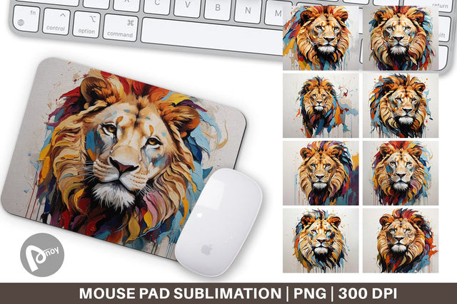 Mouse Pad 3D Lion Painting Sublimation artnoy 