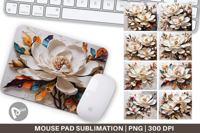Mouse Pad 3D Magnolia Flower Sublimation artnoy 