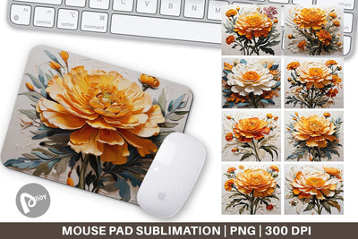 Mouse Pad 3D Marigold Flower Sublimation artnoy 
