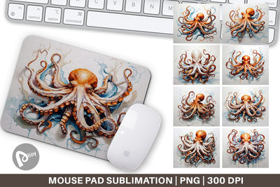 Mouse Pad 3D Octopus Painting Sublimation artnoy 