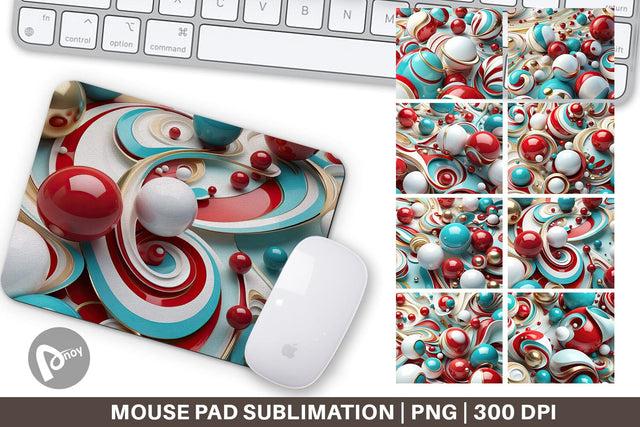 Mouse Pad 3D Orb Christmas Sublimation artnoy 