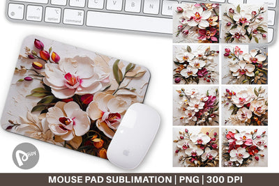 Mouse Pad 3D Orchid Flower Sublimation artnoy 