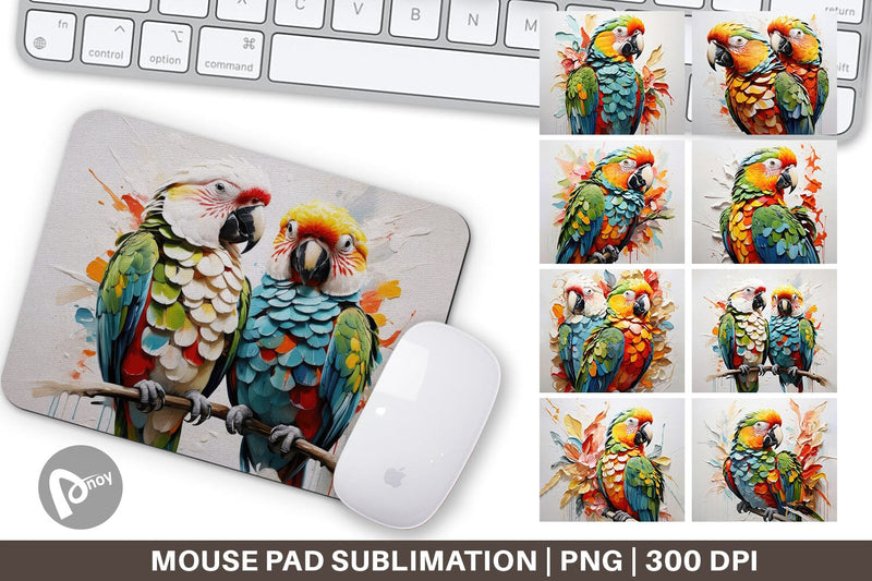 Mouse Pad 3D Parrot Painting Sublimation artnoy 