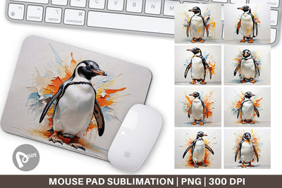 Mouse Pad 3D Penguin Painting Sublimation artnoy 