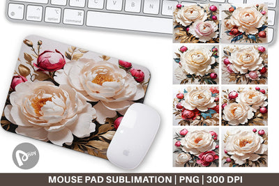Mouse Pad 3D Peony Flower Sublimation artnoy 