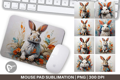 Mouse Pad 3D Rabbit Painting Sublimation artnoy 