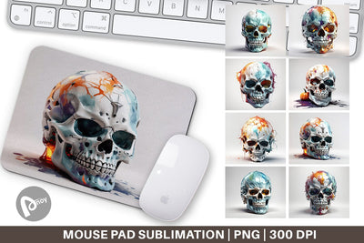 Mouse Pad 3D Skull Halloween Sublimation artnoy 