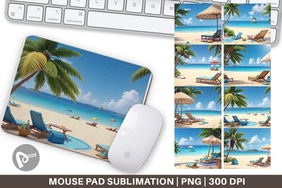 Mouse Pad 3D Summer Beach Sublimation artnoy 