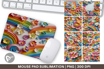 Mouse Pad 3D Summer Flowers Sublimation artnoy 