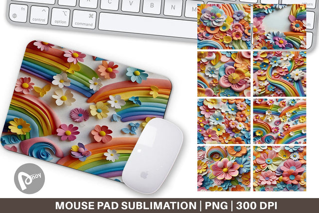 Mouse Pad 3D Summer Flowers Sublimation artnoy 